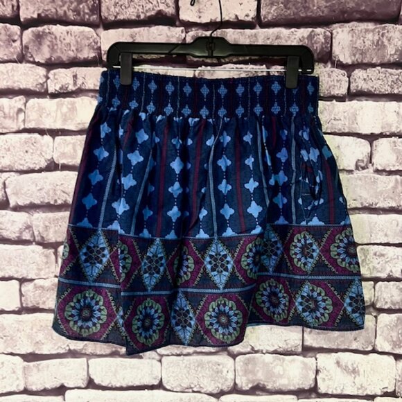 Ecote Blue, Green & Purple Fully Lined Skirt Size Large - Picture 4 of 8